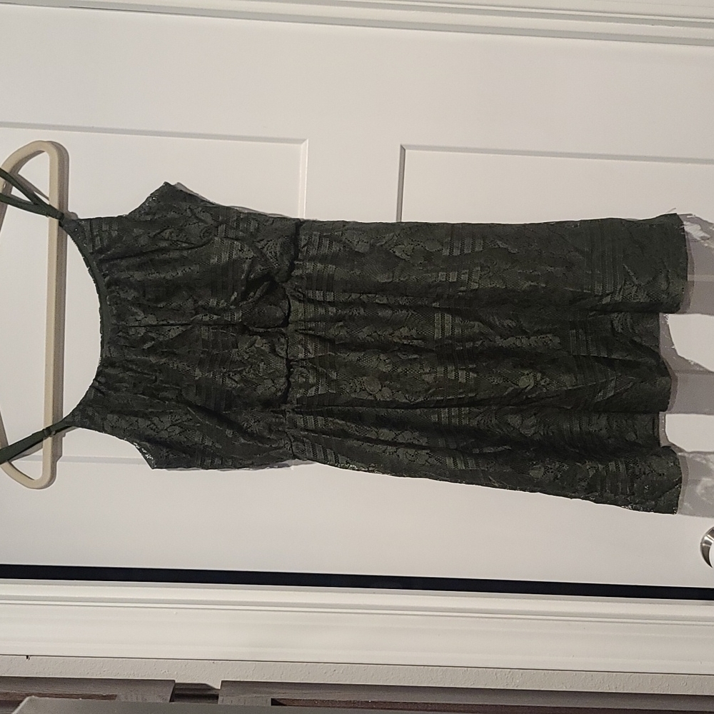 Olive Green Lace Dress